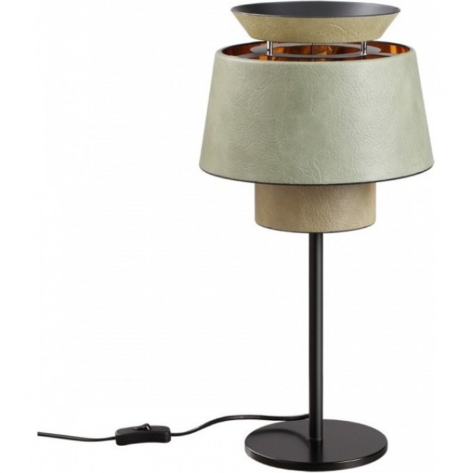 Настольная лампа ODEON LIGHT KRESSA PENDANT ODL24 401 E27 1*60W черный зеленый золотой, металл экокожа 4992/1TA Настольная лампа ODEON LIGHT KRESSA PENDANT ODL24 401 E27 1*60W черный зеленый золотой, металл экокожа 4992/1TA