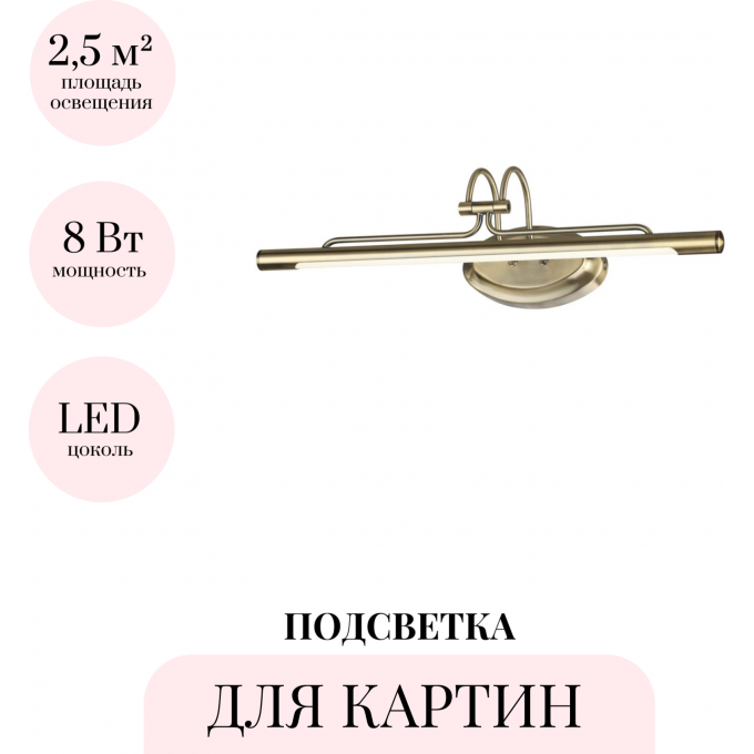 Подсветка для картин ODEON LIGHT BACCA 4907/8WL Подсветка для картин ODEON LIGHT BACCA 4907/8WL