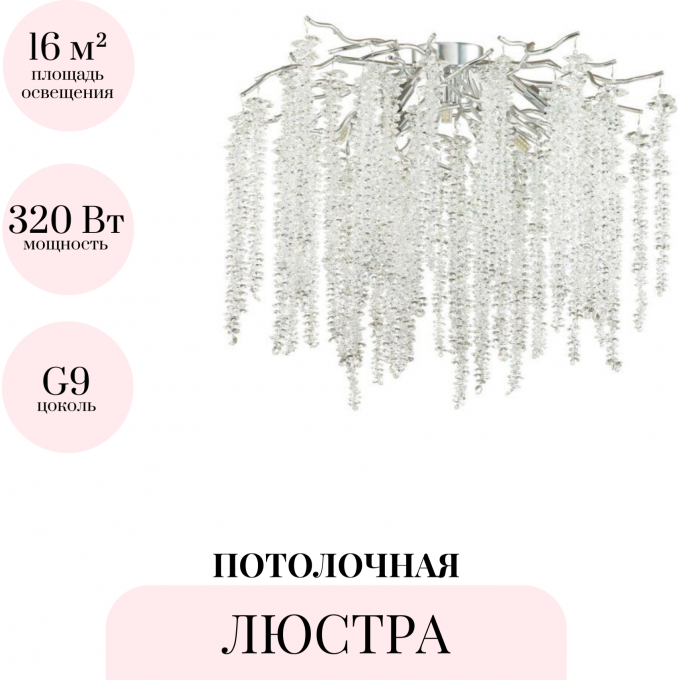 Потолочная люстра ODEON LIGHT BANCHE 5004/8C 5004-8C Потолочная люстра ODEON LIGHT BANCHE 5004/8C 5004-8C